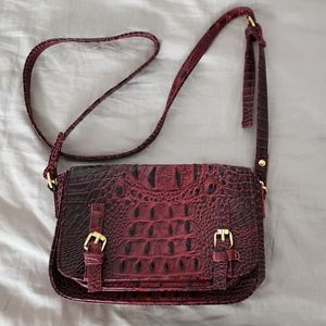 Red faux leather crossbody purse